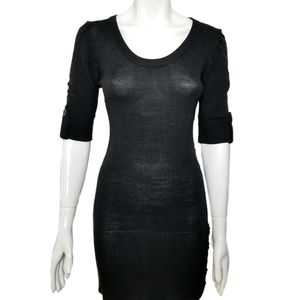 Sweater dress black 3/4 sleeve